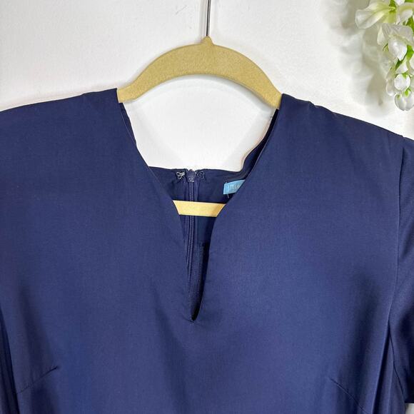 J. MCLAUGHLIN navy sheath dress side wrap tie front panel 3247 - Picture 4 of 9